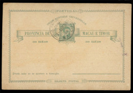 MACAU. 1894. 30rs. Green Stationery Card Precancelled. - Autres & Non Classés