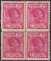 Fernando Po 1907 Sc 153 Ed 153 Block MLH* Streaky Gum - Fernando Poo