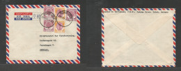 MALAYSIA. 1954 (29 Nov) Padang Serai, Kedah - Denmark, Cph. Air Multifkd Env At 80c Rate, Tied Cds. VF. - Malaysia (1964-...)