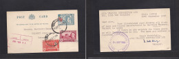 MALAYSIA. 1958 (30 Sept) KL - Germany, Velbut (30 Oct) 6c Blue Stat Card + 2 Adtls. Fine Used. - Malaysia (1964-...)