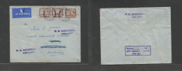 MALAYSIA. 1938 (13 June) FMS, Kayard - Australia, NSW, Fwded Adelaide. Air Multifkd Env, Fkd Cds, At 30c Rate. VF. - Malaysia (1964-...)