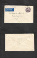 MALAYSIA. 1935 (1 June) FMS. Ipoh - England, Staffs, Wolverhampton. Single 25c Lilac. Air Imperial Fkd Envelope + Specia - Malaysia (1964-...)