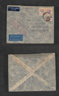 MALAYSIA. 1936 (22 June) Penang - Germany, Garmisch, Partenkirchen. Via KLM Label Air Multifkd Envelope. Fine. - Malaysia (1964-...)