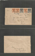 MALAYSIA. 1944 (14 Aug) Japanese - Malaya Occup. Penang - Ipoh, Perak. Multifkd Ovptd Issue + Multicacheted Envelope. VF - Malaysia (1964-...)