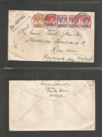 MALAYSIA. 1946 (12 April) BMA. Teluk Anson - Randers, Denmark. Via England Airmail Multifkd Env. Neat Cds. VF. - Malaysia (1964-...)