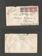 MALAYSIA. 1946 (15 Apr) BMA, Teluk Anson - Randers, Denmark. Air Multifkd Envelope. Fine. - Malesia (1964-...)