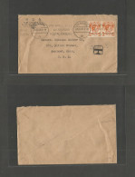 MALAYSIA. 1938 (17 Dec) Penang - USA, OH, Ashland. Fkd Env, Slogan Cancel + "T" Scarce Type Cachet. - Malaysia (1964-...)