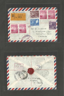 MALAYSIA. 1957 (7 June) North Borneo, Kudat - Canada, Toronto (15-17 June) Registered Airmail Multifkd Env + R-label. A  - Malaysia (1964-...)