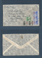 MALAYSIA. 1946 (25 May) BMA Hutan; Melantanis - Colombo, Ceylon. Air Multkfkd Envelope At 50c Rate. Very Rare Village Us - Malaysia (1964-...)