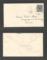 MALAYSIA. 1925 (July) North Borneo, Jesselton - Germany, Nuremberg. Via Singapore (13 July 25) Fkd Envelope. 12c Blue Bi - Malesia (1964-...)