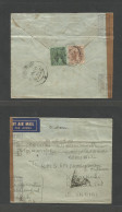 MALAYSIA. 1941 (5 May) FMS, Perak, Sabah, Taipina - India, Karaikuli (17 May). Reverse Airmail Fkd 55c Rate + Tied Cds + - Malaysia (1964-...)