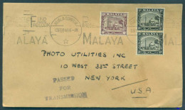 MALAYSIA. 1940 (13 Feb). Kuala Lumpur - USA (6 April). Multifkd Env / Slogan Cancel + Censored. VF. - Malaysia (1964-...)