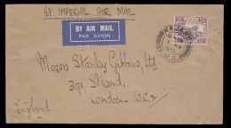 MALAYSIA. 1935 (1 May). FMS. Kajang - UK. Air Imperial Fkd Env 25c Rate Tiger. XF. - Malaysia (1964-...)