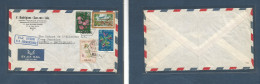 MACAU. 1961 (10 Oct) GPO - Switzerland, Geneva. "Air Via HK" Blue Cachet Multifkd Envelope. - Andere & Zonder Classificatie