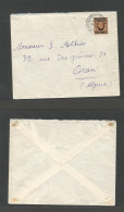 MARRUECOS - British. 1937 (7 May) BPO, Casablanca - Algeria, Oran. Fkd Envelope. 50c Ovptd Issue. Fine + Better Destinat - Marruecos (1956-...)