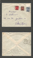 MARRUECOS - British. 1936 (29 April) BPO. Ovptd Issue. Casablanca - Oran, Algeria. Transited Reverse Via Gibraltar (30 A - Marruecos (1956-...)