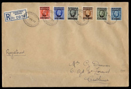 MARRUECOS - British. 1937 (7 May). Casablanca. Reg Local Multifkd Env. 6 Vals 1 Franco. - Marruecos (1956-...)