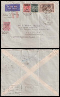 MARRUECOS - British. 1935 (11 Sept). Casablanca - South Africa. Air Multifkd Env. Via London Incl 2 Sh 6d Seahorse. 3 Fr - Marruecos (1956-...)