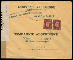 MARRUECOS - British. 1943 (9 May). Tangier BPO - Algeria. Env Fkd. 1 1/2d X2 / Cds + 1A / 6181. Gibraltar Censorship Lab - Marruecos (1956-...)