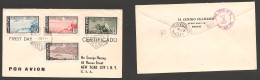 MARRUECOS. 1952 (1 Sept) Tetuan - USA, NYC (7-8 Sept) FDC. Serie Cta Correo Aereo. Valores Hasta 16 Pts. - Maroc (1956-...)