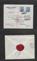 MARRUECOS. 1939 (3 Nov) Tanger - Suiza, Bern (13 Nov) Sobre Certificado Tarifa 1,40 Pts Con Emision España Franco Sanche - Maroc (1956-...)