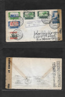 MARRUECOS. 1945 (28 Mayo) Tetuan - USA, Des Moines, Iowa. Sobre Franqueo Multiple Con Etiqueta Censura Tetuan (rara) Mar - Maroc (1956-...)