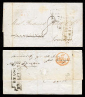 MEXICO. 1844.Mexico To UK. Stampless EL. With  "FRANCO /  VERACRUZ" (x) And  "SHIP LETTER DOVER" Also NY. Forwading Agen - Mexico