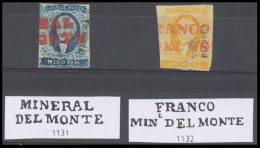 MEXICO. Sc 1º/2º. PACHUCA District. 1/2rl + 1rl Red "Mineral / Del MONTE" (xxx) Sch 1131 And 1132 Two Diff Cancel Types, - Mexico