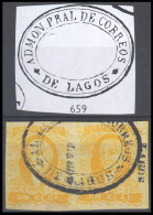 MEXICO. Sc 2º (2). LAGOS District. 1rl Yellow Horizontal Pair. Oval "Admon De Correos / De LAGOS" (xxx) Sch 659. On The  - Mexico