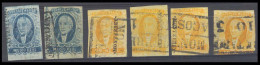 MEXICO. Sc 1º/2º. Monterrey District. Group Of 6 Stamps, Incl. 1/2rl Mint (R) And Used, 1rl (x4 Diff Shades). F-VF. - Mexico