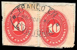 MEXICO. 10c Dark Red, 2 Stamps On Piece. Oval Cds C. VITORIA (***) Superb Cachet. - Mexico