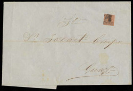 MEXICO. 1863 (15 Jan). Hermocillo - Guaymas Crespo. Postal Archive E Fkd 1861 8rs Black / Pink. Cuadrisect, Uncancelled  - Mexico