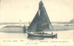 IJmuiden, Zeilende Vollendammer      (Volendam) (met Kleinrondstempel IJmuiden - IJmuiden