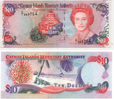 Cayman Islands 10 Dollars 2005 QEII P-35 UNC Prefix C/1 Nice 999764 Serial Number - Kaaimaneilanden