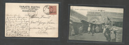 MARRUECOS - French. 1906. Tanger - Switzerland, Geneva. Fkd Ppc. Spanish Currency 10c Ovptd Red, Tied Cds. Fine. - Maroc (1956-...)