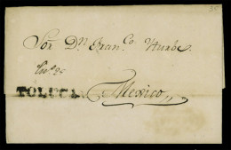 MEXICO - Stampless. 1835. Toluca To Mexico. "TOLUCA" Black Mark (**). E.L. VF. - Mexico