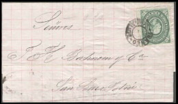 MEXICO. 1885. Villa Guadalupe / SLP. E Fkd. 10c. Green Medalion. Tied "Frco / LA LUZ" (xx). F-VF. - Mexico