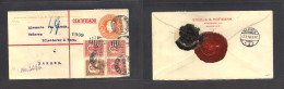 MEXICO - Stationery. 1913 (21 Ene) DF - Barmen, Germany (7 Feb) Registered 5c Intense Orange Private Printed Stat Env +  - Mexico