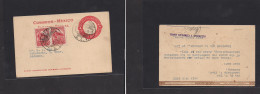 MEXICO - Stationery. 1923 (11 July) SLP - Germany, Thuringen. 4c Red Embossed Issue Stat Card + 2 Adtls. VF Used + PRIVA - Mexico