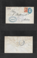 MEXICO - Stationery. 1881 (26 Dec) Guanajnato - DF (28 Dec) 25c Blue Embossed Hidalgo Stat Env, 3681 + District Name + 1 - Mexico