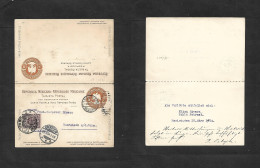 MEXICO - Stationery. 1904 (11 March) DF - Germany, Oberstein (29 March) 3c Brown Embossed Eagle Doble Stat Card + Adtls, - Mexico