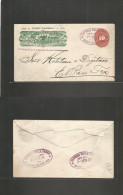 MEXICO - Stationery. 1893 (7 Octubre) EMISION COLOMBINA. Colon Exhibition. Special Print Wells Fargo + 10c Red Large Num - Mexique