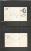 MEXICO - Stationery. 1881. Mazatlan - Zacatecas. 25c Light Blue Hidalgo Stationary Envelope, District Name. 2781 Consign - Mexique