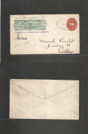 MEXICO - Stationery. 1893 (9 Nov) EMISION COLOMBINA. Colon Issue Special Print. Wells Fargo + 10c Red Large Numeral Stat - Mexique