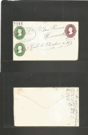 MEXICO - Stationery. 1883 (May) Orizaba - Humanlta. Triple Print Hidalgo Issue Stat Envelope Blue Name + 2282 Consignmen - Mexique