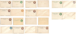 MEXICO - Stationery. C. 1902s. White Embossed Colored Eagles Stationaries. "MUESTRA/Specimen". Selection Of 10 Diff Stat - Mexico