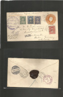 MEXICO - Stationery. 1914 (6 Marzo) Nogales, Sonora - Germany, Baden, Karlsrube (24 March) Via Nogales, Arizona - NYC. R - Mexique