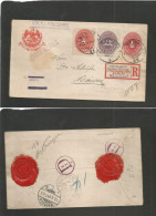 MEXICO - Stationery. 1895 (24 Feb) DF - Meissen, Germany (16 March) Registered 4c Red Large Numeral SPM Stationary Envel - Mexique