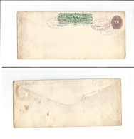 MEXICO - Stationery. 1887. Express Wells Fargo. 20c Lilac Numeral + 35 Cts + Ovptd. Preobl "La Paz", LC Oval Ds Lilac Ca - Mexico