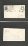 MEXICO - Stationery. 1881. Mexico - Perote. 10c Green Hidalgo Stat Envelope, Watermark Paper (1781 Consign) +25 Cts Blue - Mexique